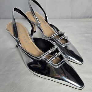 Gianni Bini Silver Chrome Kitten Heel Size 7US